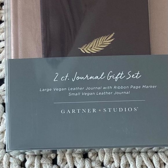 Brown Tan Vegan Leather Journal Set New in the Box Gift Set - Picture 2 of 8